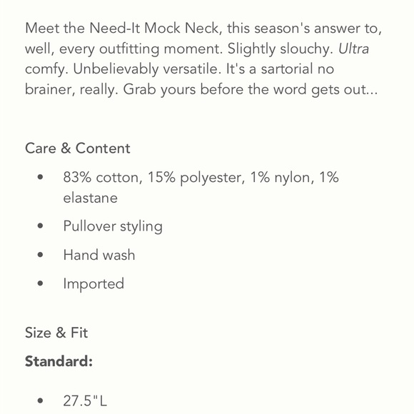 NWT Anthropologie The Need-lt Oversized Mock Neck Sweater - Picture 7 of 11